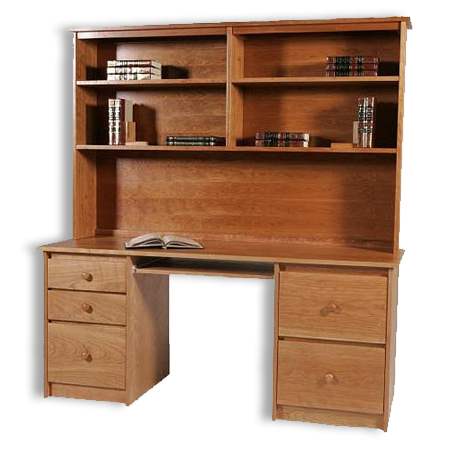 Picture of Shaker Double Pedestal Desk & Hutch