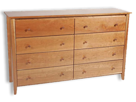 Picture of Shaker Post Eight Drawer Dresser (Shp9860) (Shown)