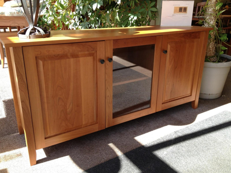Cherry Shaker Entertainment Cabinet, Cherry Media Cabinet With Doors