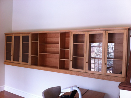 Picture of Custom Solid Cherry Cabinets with Glass Doors