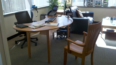 Picture of Custom Kidney Shaped Cherry  Desk