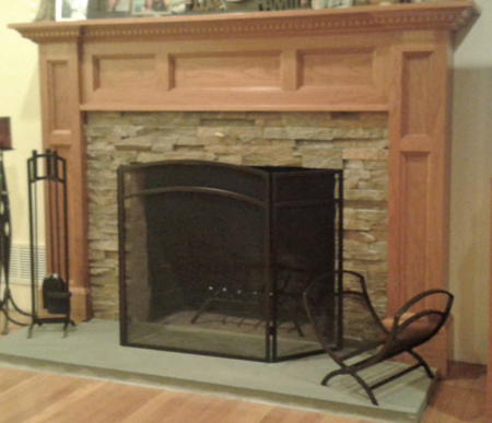Picture of Fireplace Mantel Custom with dental Mouldings