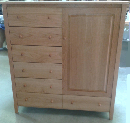 Picture of Shaker Post Cherry Armoire with Seven Drawers