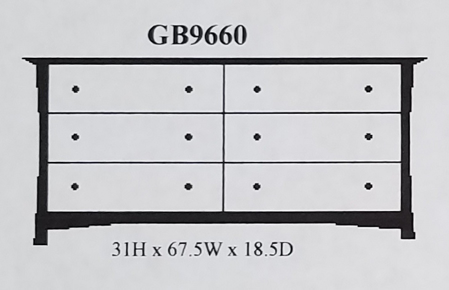 Picture of GB9660 Six Drawer Dresser