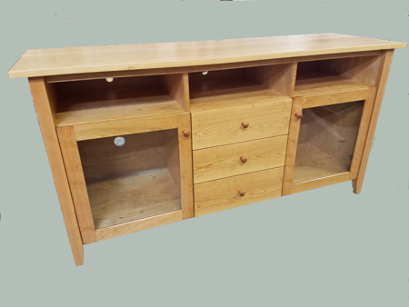 Picture of Cherry Shaker Entertainment Cabinet  with center drawers