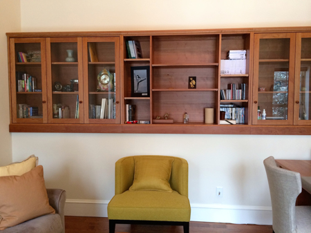 Picture of Custom Solid Cherry Cabinets with Glass Doors